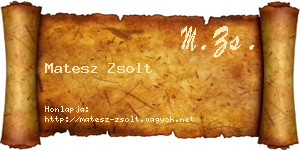 Matesz Zsolt névjegykártya